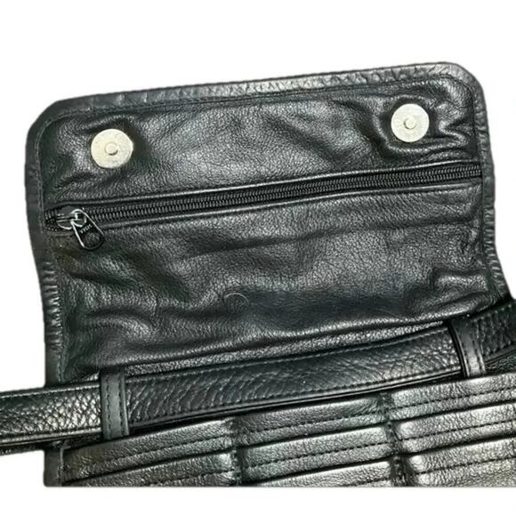 Vintage Leather Clutch Soft Supple Rain Guarded Black - Picture 6 of 15